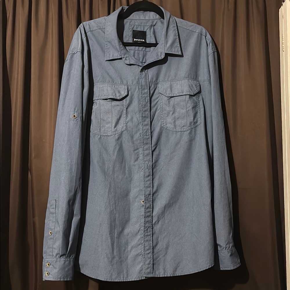 Prada Blue Lightweight Casual Button Down Shirt